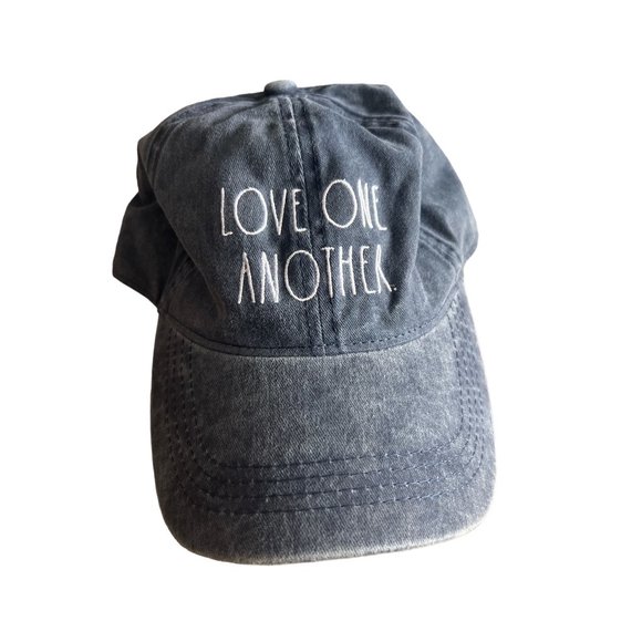 Rae Dunn “Love One‎ Another” Logo Navy Blue Hat Baseball Cap Adjustable One Size - Picture 1 of 6